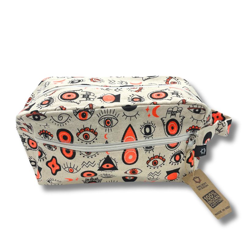Moyenne trousse de toilette en toile de coton Multi-yeux
