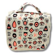 Grande trousse de toilette en toile de coton Multi-yeux