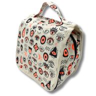 Grande trousse de toilette en toile de coton Multi-yeux