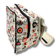 Grande trousse de toilette en toile de coton Multi-yeux