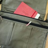 Sacoche d'ordinateur en toile de coton - Olive