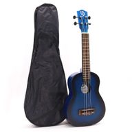 Ukulélé artisanal - Finition dégradée bleu Sunburst (4 cordes)