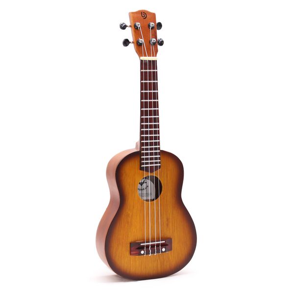Ukulélé artisanal - Finition dégradée orange Sunburst (4 cordes)
