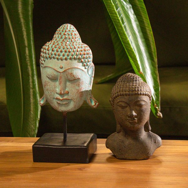 Tête de Bouddha Tranquillité - Gris