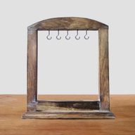 Petit Présentoir Suspendu - Bois Foncé (30x25cm)