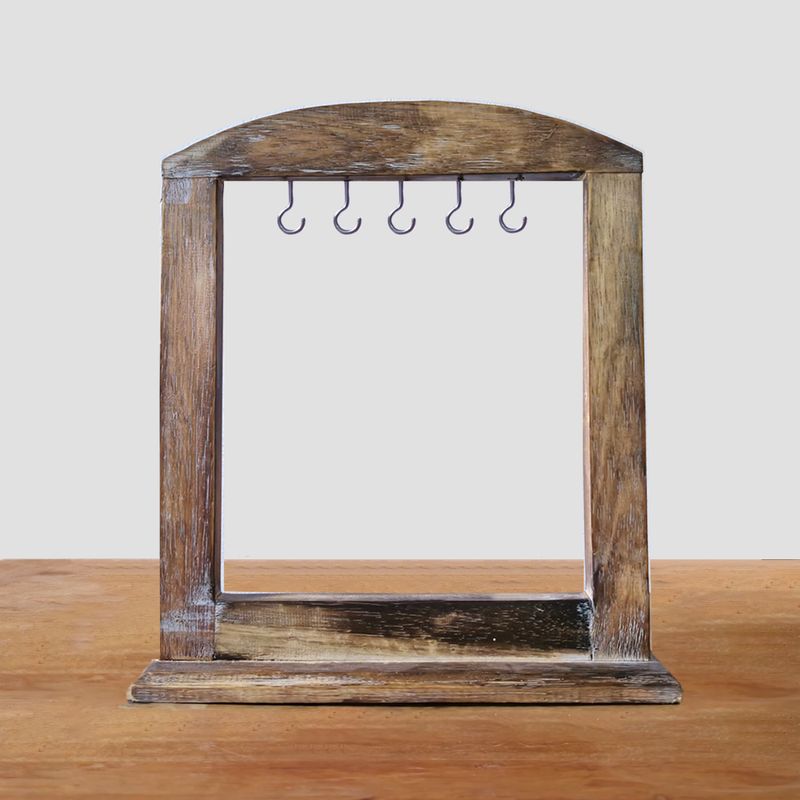 Petit Présentoir Suspendu - Bois Foncé (30x25cm)