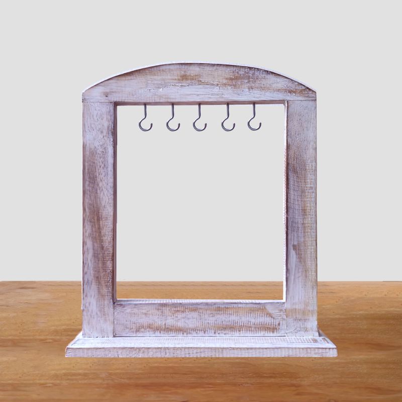Petit Présentoir Suspendu - Finition Blanchie (30x25cm)
