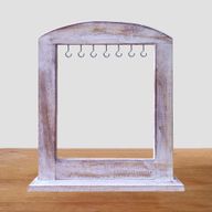 Présentoir Suspendu Moyen - Finition Blanchie (40x30cm)