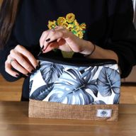 Nécessaires Tropicaux Grands (3 x 2 designs variés) - 26 x 17 cm