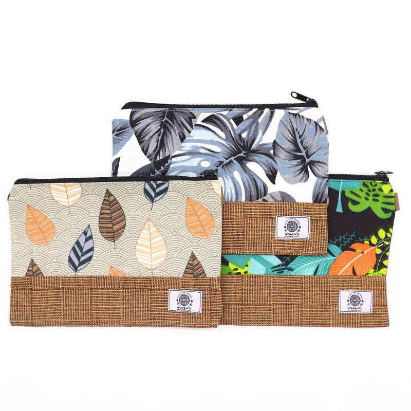 Nécessaires Tropicaux Grands (3 x 2 designs variés) - 26 x 17 cm