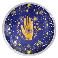 Assiette d'offrande émaillée à trois pieds – Hamsa Bleu