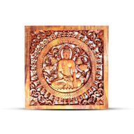 Panneau Décoratif Carré en Bois avec Bouddha 40x40cm