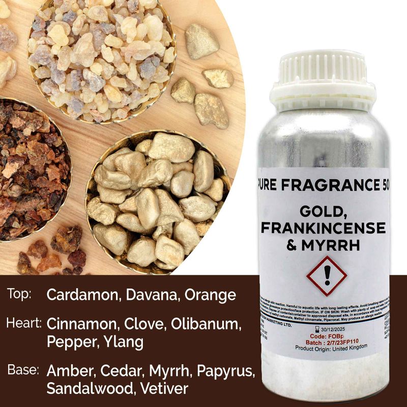 Huile Parfumée Pure - Or, Encens et Myrrhe