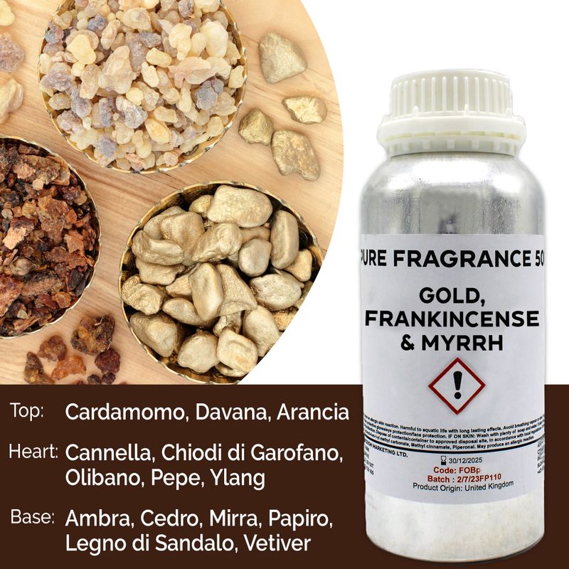 Huile Parfumée Pure - Or, Encens et Myrrhe