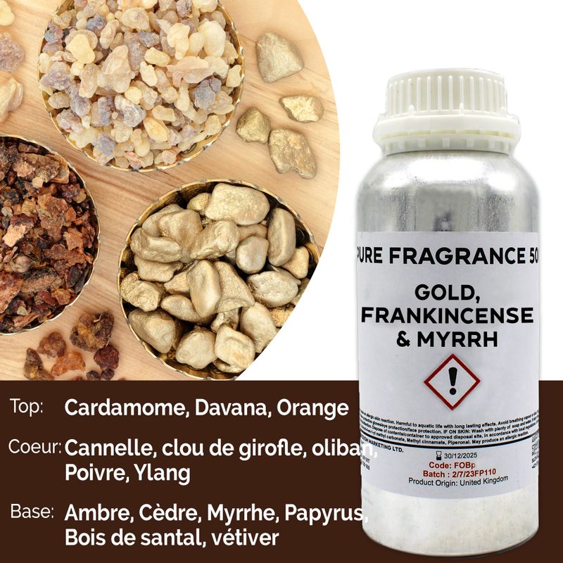 Huile Parfumée Pure - Or, Encens et Myrrhe