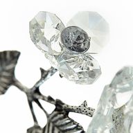 Rose de Cristal avec Tige d'Argent