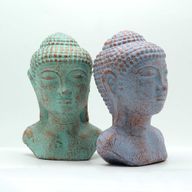Tête de Bouddha de la Tranquillité - Cuivre vert