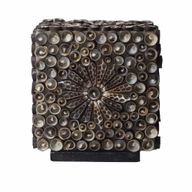 Lampe Coquillage Boho - Carré Torsadé Chocolat - 15cm