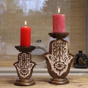 Supports de Bougies en Bois