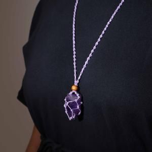 Collier avec cordon en cristal pour pierres précieuses