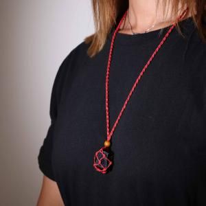 Collier avec cordon en cristal pour pierres précieuses
