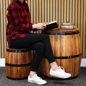 Table et tabouret en tonneau de bière de vente en gros