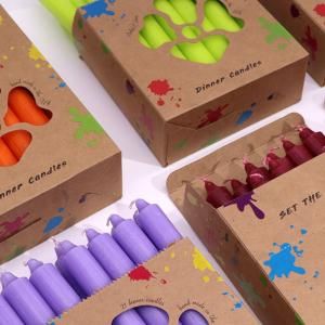 Ensemble de Bougies de Table de Couleur Unie