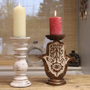 Supports de Bougies en Bois