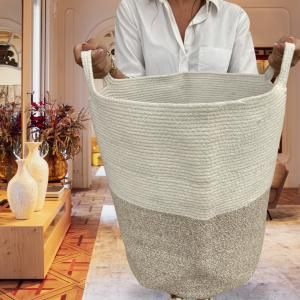 Paniers en coton et jute