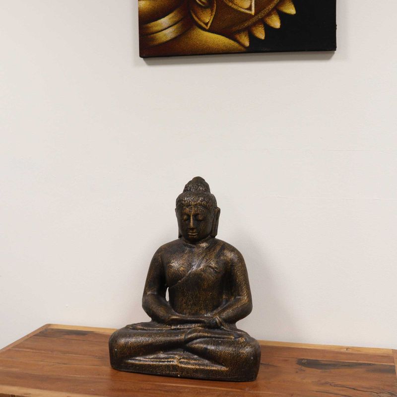 Bouddha Classique Moyen en Or Antique - 0,5m