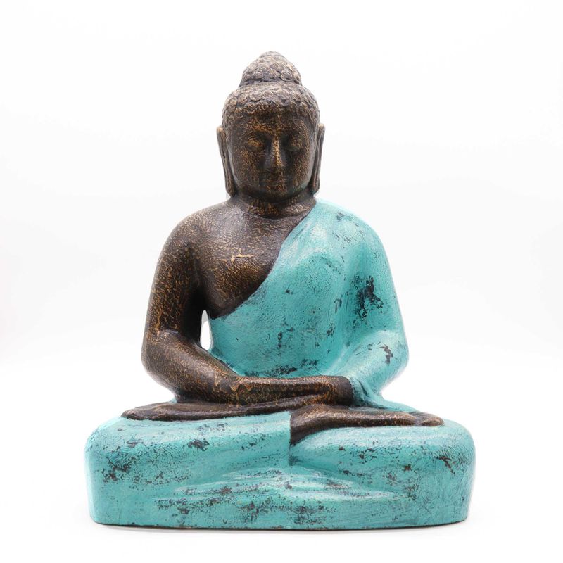 Bouddha Classique Moyen en Turquoise et Pierre - 0,5m