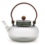 Théière en verre avec infuseur - Perle Rayée Charbon - 950 ml