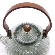 Théière en verre avec infuseur - Perle Rayée Charbon - 950 ml