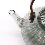 Théière en verre avec infuseur - Perle Rayée Charbon - 950 ml