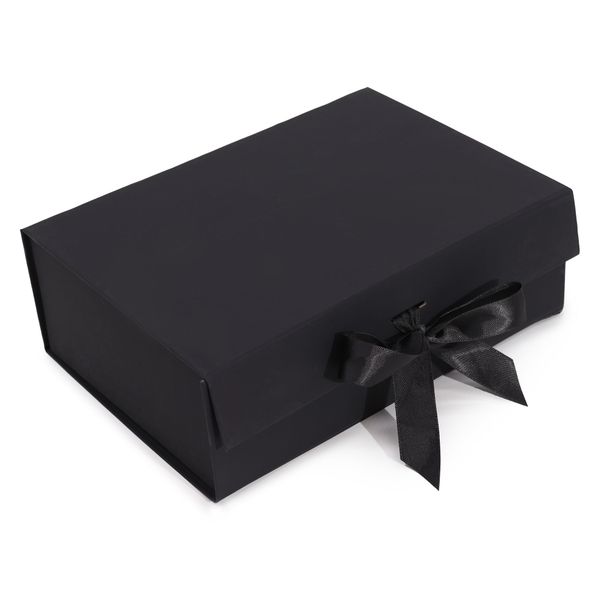Boîte Cadeau Plate - Grande (28.2x20.2x9.2cm) - Noire