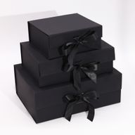 Boîte Cadeau Plate - Grande (28.2x20.2x9.2cm) - Noire