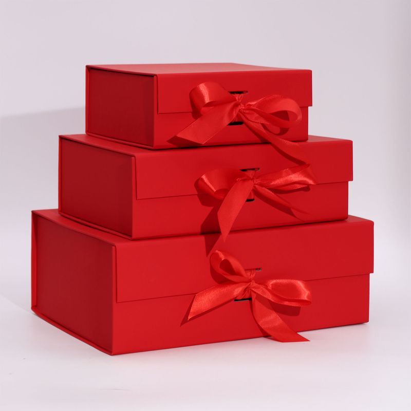 Boîte Cadeau - Rectangulaire Moyen (20x18.2x8cm) - Rouge