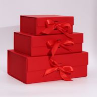 Boîte Cadeau - Rectangulaire Moyen (20x18.2x8cm) - Rouge