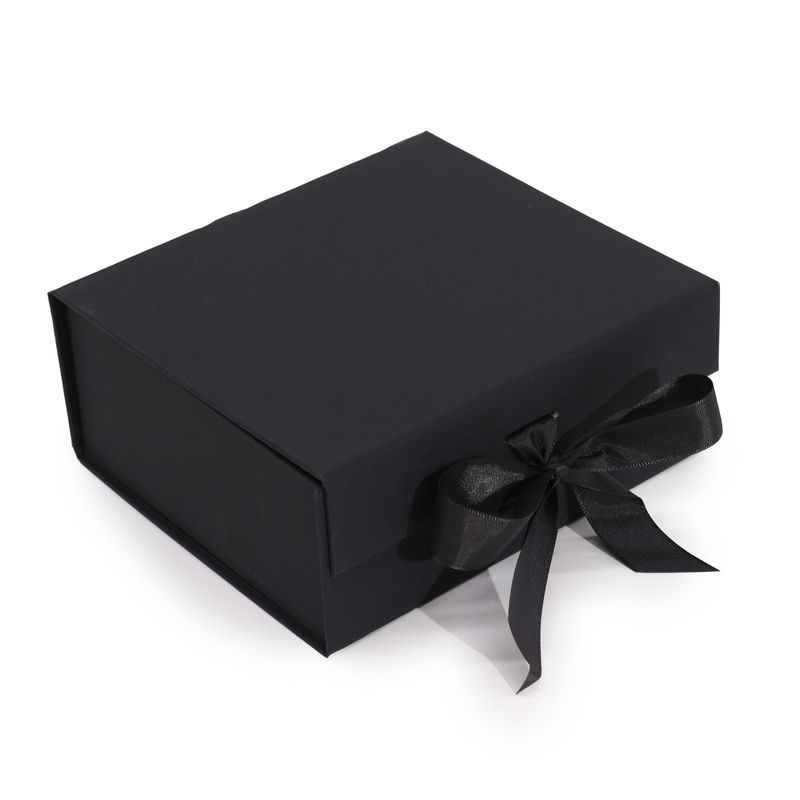 Boîte Cadeau Plate - Rectangulaire Moyen (20x18.2x8cm) - Noir