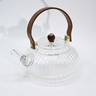 Théière en verre avec infuseur - Perle Rayée Transparente - 850 ml