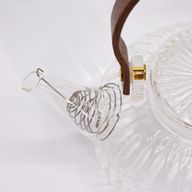 Théière en verre avec infuseur - Perle Rayée Transparente - 850 ml