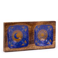 Double Plateau à Bijoux 20x10x2,5cm - HOP HARE - Soleil et Lune