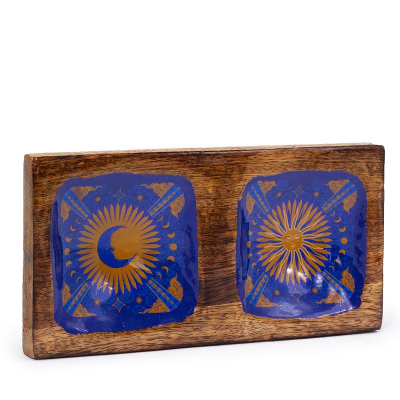 Double Plateau à Bijoux 20x10x2,5cm - HOP HARE - Soleil et Lune
