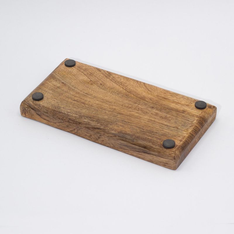 Double plateau à bijoux 20x10x2,5 cm - Design Champignon Bordeaux