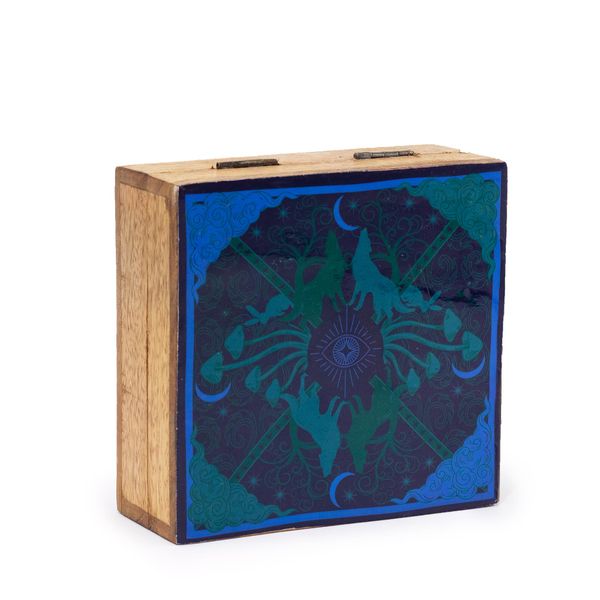 Boîte Carrée Moyenne 13,5x13,5x6cm - HOP HARE - Loup et Lune