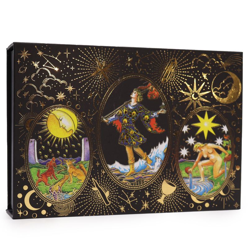 Tarot Doré avec Feuilles d'Or – Que la Magie Commence – Set Cadeau