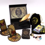 Tarot Doré avec Feuilles d'Or – Que la Magie Commence – Set Cadeau