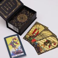 Tarot Doré avec Feuilles d'Or – Que la Magie Commence – Coffret Cadeau