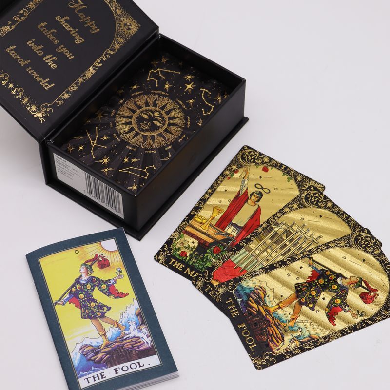 Tarot Doré avec Feuilles d'Or – Que la Magie Commence – Coffret Cadeau