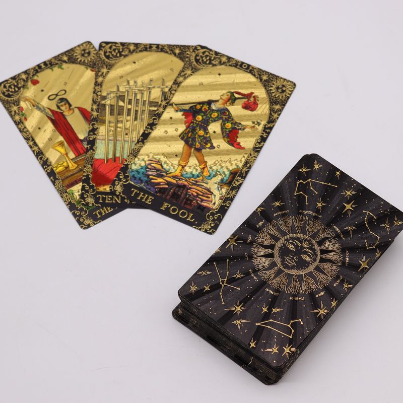 Tarot Doré avec Feuilles d'Or – Que la Magie Commence – Coffret Cadeau